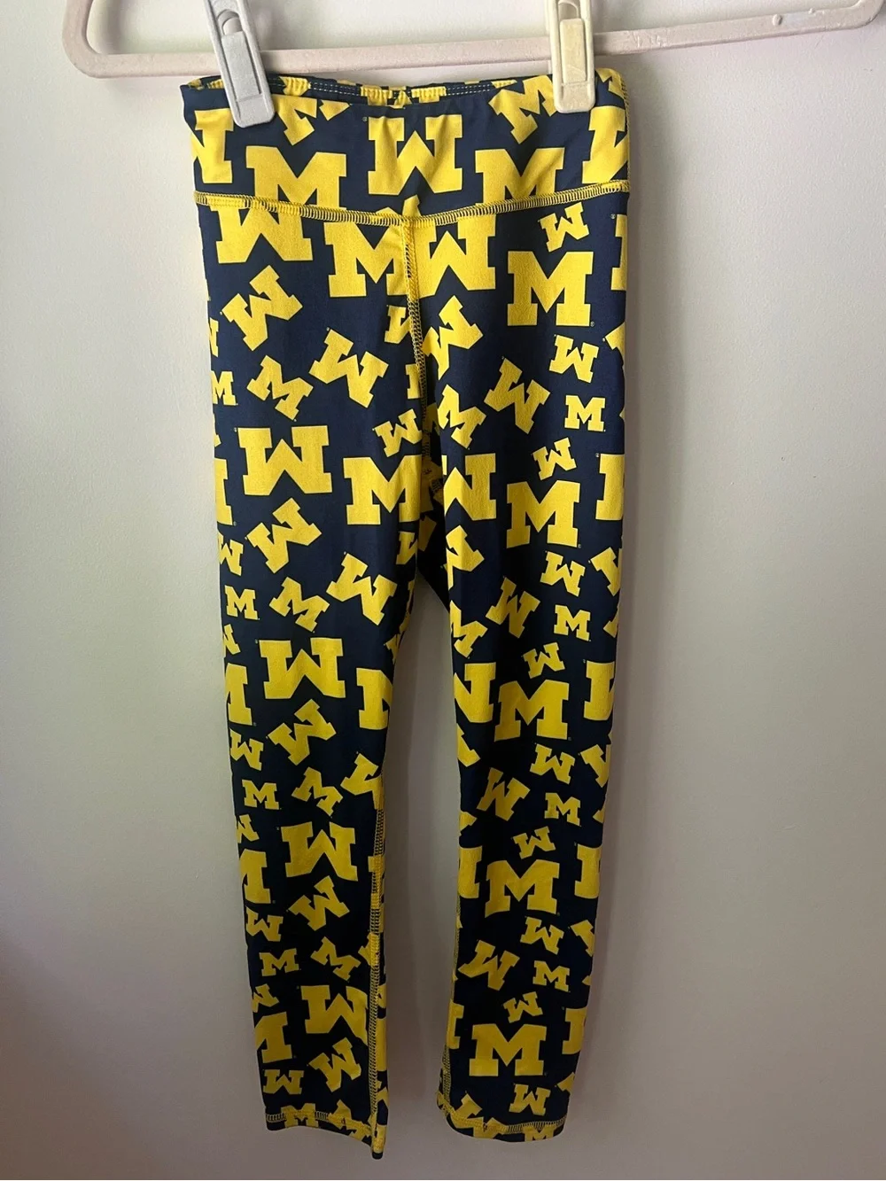 Girls Universiry of Michigan Maize and Blue Legginds